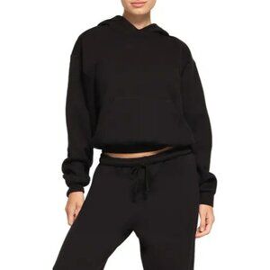 SKIMS Cotton Blend Fleece Hoodie in Onyx Black Size Medium